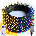 100FT 300 LED Color Changing Christmas Lights, 2 in 1 Warm White & Multi Waterproof Christmas String Lights with