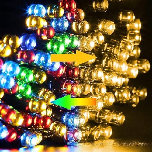 100FT 300 LED Color Changing Christmas Lights, 2 in 1 Warm White & Multi Waterproof Christmas String Lights with, alternate
