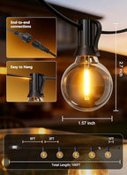 100FT 31 Bulbs Outdoor String Lights with Remote & Dimmable in Black, alternate view 4