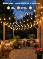 100FT 31 Bulbs Outdoor String Lights with Remote & Dimmable in Black, alternate view 5