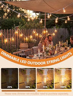 100FT G40 LED White String Lights Outdoor, Connectable Patio Globe String Lights with 52 Shatterproof LED Bulbs, alternate