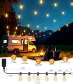 100FT LED Outdoor String Lights with Remote, 35+ 1 Shatterproof Bulbs Waterproof and Dimmable Patio Lights for, alternate