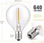 100FT Outdoor Patio Black String Lights with 52 Shatterproof G40 LED Clear Globe Bulbs for Indoor/Outdoor, alternate view 3