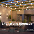 100FT Outdoor String Light 64Bulbs (1.5FT Bulbs Spacing),120W Dimmer Remote, alternate view 6