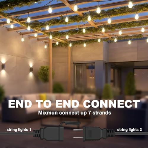 100FT Outdoor String Light 64Bulbs (1.5FT Bulbs Spacing),120W Dimmer Remote, alternate view 6