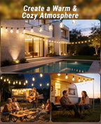 100FT Outdoor String Lights 35 Bulbs with Remote Dimmable Timer Flashing, alternate view 7