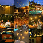 100FT Outdoor String Lights 52 Bulbs, 2200K Amber Lights, alternate view 7
