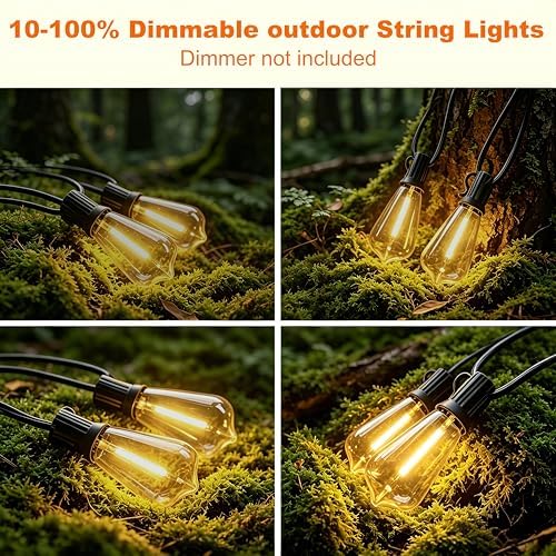 100FT Outdoor String Lights, IP45 Waterproof Patio Lights LED ST38, alternate view 4