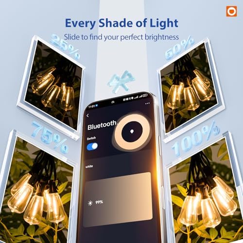 100FT Outdoor String Lights ST38 LED with APP Control Waterproof, alternate view 2