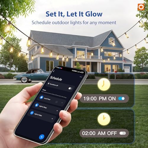 100FT Outdoor String Lights ST38 LED with APP Control Waterproof, alternate view 3