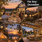 100FT Outdoor String Lights, Waterproof 50+2 LED Bulbs Patio Light, alternate view 6