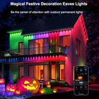 100ft Permanent Outdoor Lights Pro, 60 RGBCW+IC LED String Light Cuttable in Classic White, alternate view 2