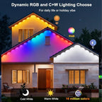 100ft Permanent Outdoor Lights Pro, 60 RGBCW+IC LED String Light Cuttable in Classic White, alternate view 4