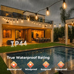 100FT String Lights Waterproof, LED Outdoor Lights with Remote APP Control in Soft White, alternate view 5