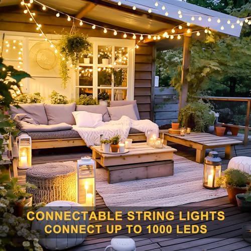 100ft Warm White Globe String Lights Indoor Outdoor Waterproof with Remote, alternate view 2