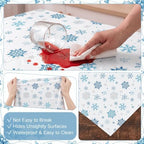 100FT x 54IN Christmas Blue Snowflake Tablecloth Roll with Cutter Box, alternate view 7
