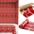 100FT x 54IN Christmas Red Brick Tablecloth Roll with Slide Cutter Box