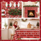 100FT x 54IN Christmas Red Brick Tablecloth Roll with Slide Cutter Box, alternate view 2