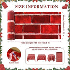 100FT x 54IN Christmas Red Brick Tablecloth Roll with Slide Cutter Box, alternate view 7
