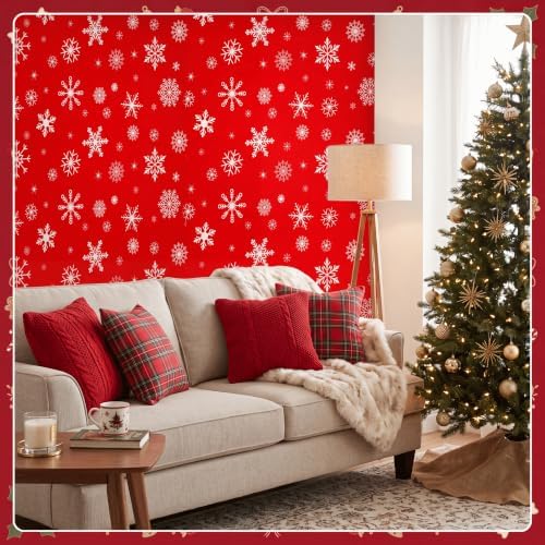 100FT x 54IN Christmas White Snowflake Tablecloth Roll with Cutter Box, alternate view 4