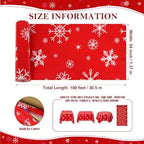 100FT x 54IN Christmas White Snowflake Tablecloth Roll with Cutter Box, alternate view 6