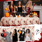 100FT x 54IN Halloween Bloody Print Plastic Tablecloth Roll with Cutter Box, alternate view 3