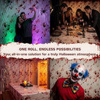 100FT x 54IN Halloween Bloody Print Plastic Tablecloth Roll with Cutter Box, alternate view 5