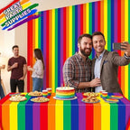 100FT x 54IN Rainbow Plastic Tablecloth Roll with Slide Cutter Box, alternate view 4