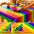 100FT x 54IN Rainbow Plastic Tablecloth Roll with Slide Cutter Box, alternate view 6