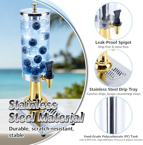 100oz/3.2 qt Drink Dispenser with Leak-Proof Spigot & Ice Core, alternate view 3