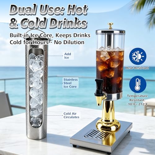 100oz/3.2 qt Drink Dispenser with Leak-Proof Spigot & Ice Core, alternate view 4