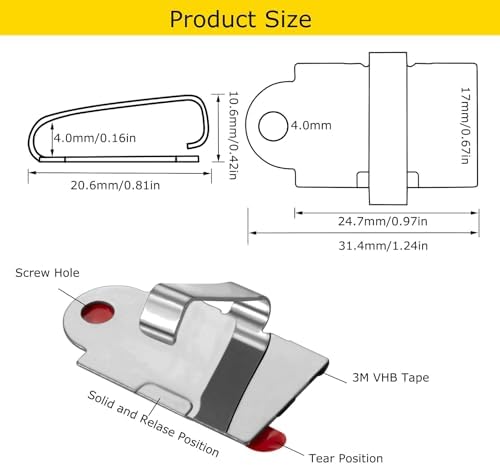 100Pack Two Fixation LED Strip Light Holder Clips for 10-17mm Width IP67/68, alternate view 3