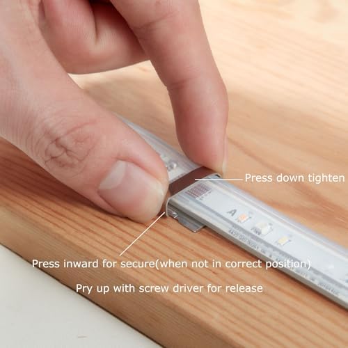 100Pack Two Fixation LED Strip Light Holder Clips for 10-17mm Width IP67/68, alternate view 4