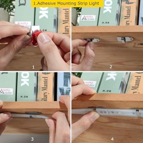 100Pack Two Fixation LED Strip Light Holder Clips for 10-17mm Width IP67/68, alternate view 5