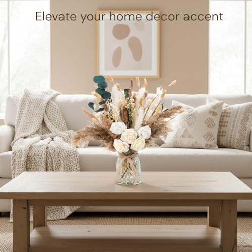 100pcs Artificial Flowers Arrangement With Vase, Dining Table Centerpiece, alternate view 2