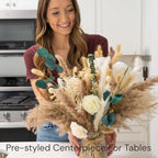 100pcs Artificial Flowers Arrangement With Vase, Dining Table Centerpiece, alternate view 3