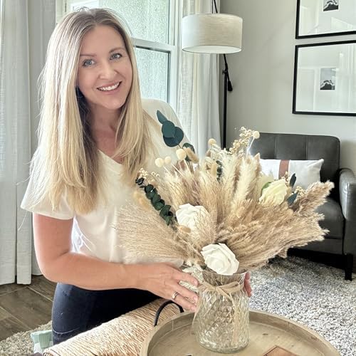 100pcs Artificial Flowers Arrangement With Vase, Dining Table Centerpiece, alternate view 6