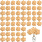 100PCS Artificial Hydrangea Flowers, Fake Flowers Silk Hydrangea Full Flowers Heads with Stems for Wedding Home