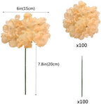 100PCS Artificial Hydrangea Flowers, Fake Flowers Silk Hydrangea Full Flowers Heads with Stems for Wedding Home, alternate