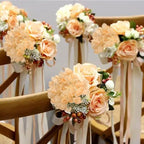 100PCS Artificial Hydrangea Flowers, Fake Flowers Silk Hydrangea Full Flowers Heads with Stems for Wedding Home, alternate