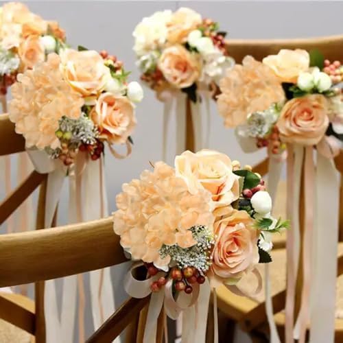 100PCS Artificial Hydrangea Flowers, Fake Flowers Silk Hydrangea Full Flowers Heads with Stems for Wedding Home, alternate