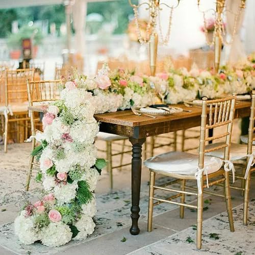 100PCS Artificial Hydrangea Flowers, Fake Flowers Silk Hydrangea Full Flowers Heads with Stems for Wedding Home, alternate