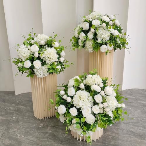 100PCS Artificial Hydrangea Flowers, Fake Flowers Silk Hydrangea Full Flowers Heads with Stems for Wedding Home, alternate