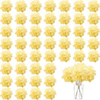 100PCS Artificial Hydrangea Flowers, Fake Flowers Silk Hydrangea Full Flowers Heads with Stems for Wedding Home