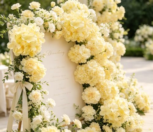 100PCS Artificial Hydrangea Flowers, Fake Flowers Silk Hydrangea Full Flowers Heads with Stems for Wedding Home, alternate