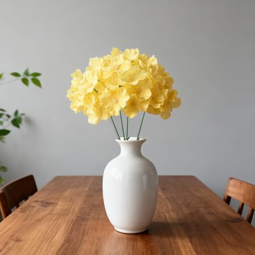 100PCS Artificial Hydrangea Flowers, Fake Flowers Silk Hydrangea Full Flowers Heads with Stems for Wedding Home, alternate