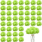 100PCS Artificial Hydrangea Flowers, Fake Flowers Silk Hydrangea Full Flowers Heads with Stems for Wedding Home
