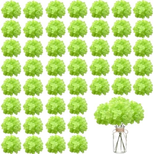 100PCS Artificial Hydrangea Flowers, Fake Flowers Silk Hydrangea Full Flowers Heads with Stems for Wedding Home
