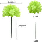 100PCS Artificial Hydrangea Flowers, Fake Flowers Silk Hydrangea Full Flowers Heads with Stems for Wedding Home, alternate