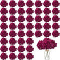 100PCS Artificial Hydrangea Flowers, Fake Flowers Silk Hydrangea Full Flowers Heads with Stems for Wedding Home